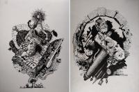 Diptych in ink on photographic paper